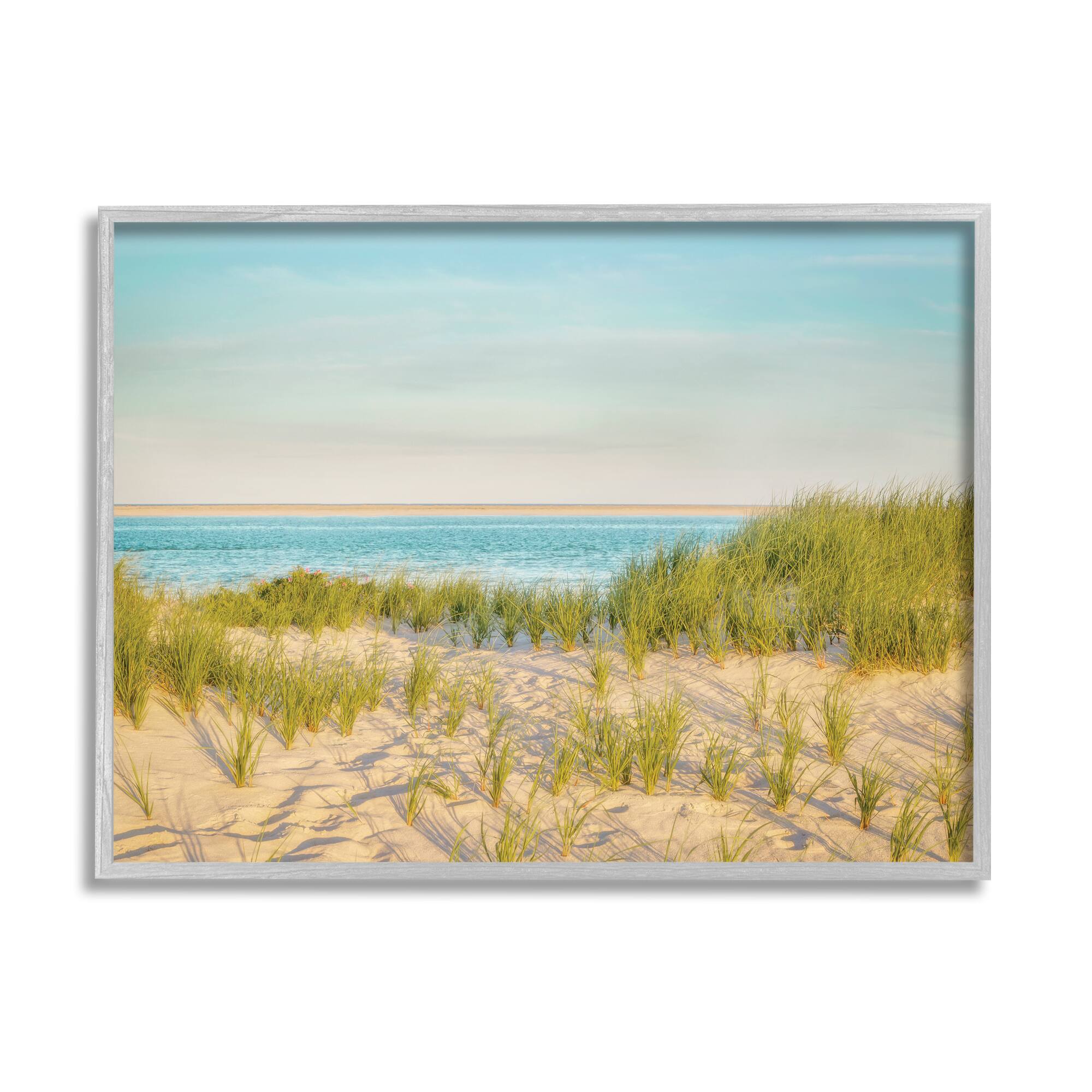 Stupell Industries Tall Grass Sand Dunes Nautical Beach Landscape in Frame Wall Art